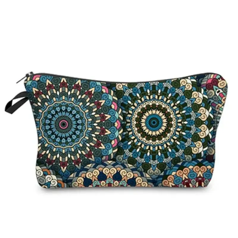 Tragbare Kosmetiktasche mit Vintage-Muster, trendiger Organizer mit Retro-Print und Reißverschluss, multifunktionale Make-up-Clutch_voghion.com