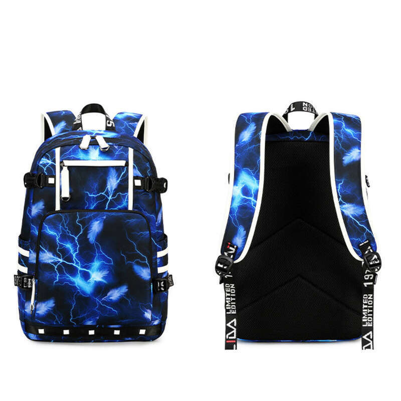 2025 New Men's Fashion Lightning Printing Elements Large Capacity Backpacks_voghion.com