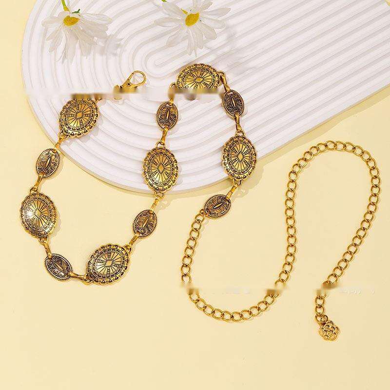 Fashionable Women's Belt, High-end Metal Waist Chain, West Asia Versatile Ethnic Dress, Decorative Dress_voghion.com
