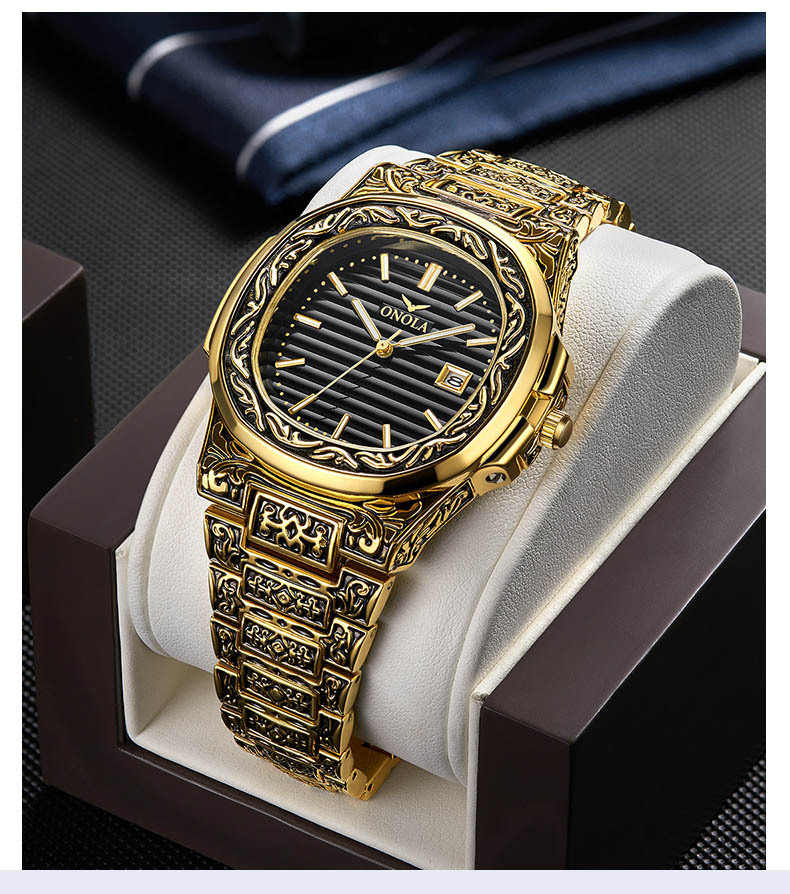 Nové pánské klasické hodinky ONOLA s vodotěsným ocelovým řemínkem z roku 2024_voghion.com