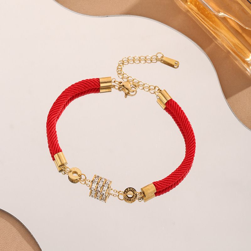 New Year Red Rope Woven Design Small Waist Niche Girl Girlfriends Bracelet_voghion.com