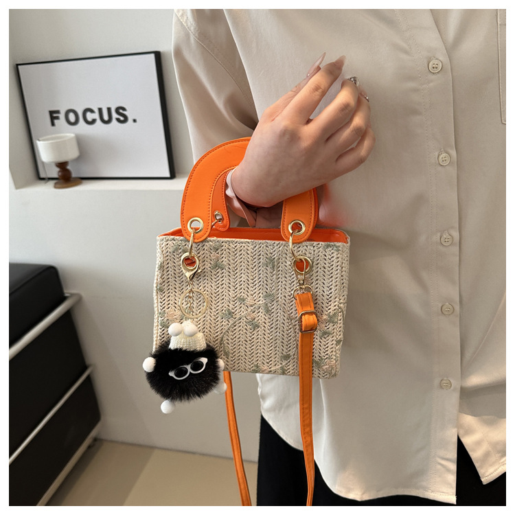 Sac à main tissé tendance pour femmes, sac à bandoulière tendance pour bord de mer, sac de plage, Style occidental, nouvelle collection été 2024_voghion.com