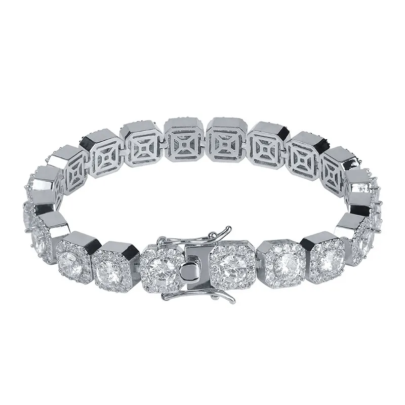 10mm Herre Hip Hop Iced Out CZ Kubisk Zirkon Guld Tenniskæde Halskæde Personlig Bg Rapper Armbånd Kæder Smykker_voghion.com
