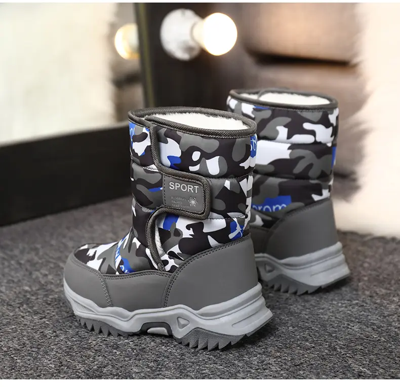 Winter Children's Fleece Thickened And Warm Outdoor Sports And Leisure High-top Snow Boots_voghion.com
