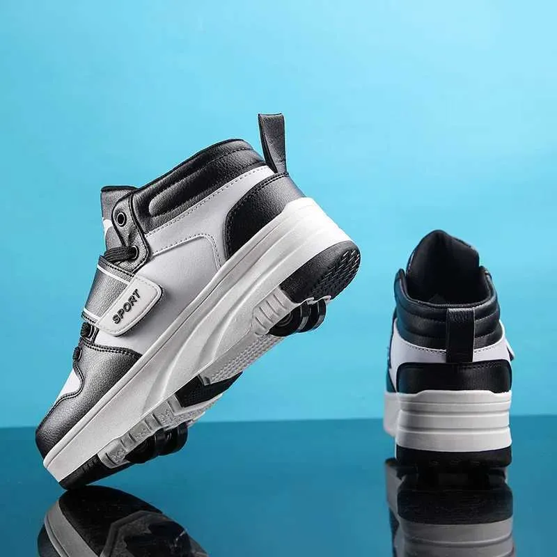 Tênis esportivos infantis de patins, meninos e meninas, com 4 rodas, para presente de Natal e aniversário, H241028_voghion.com
