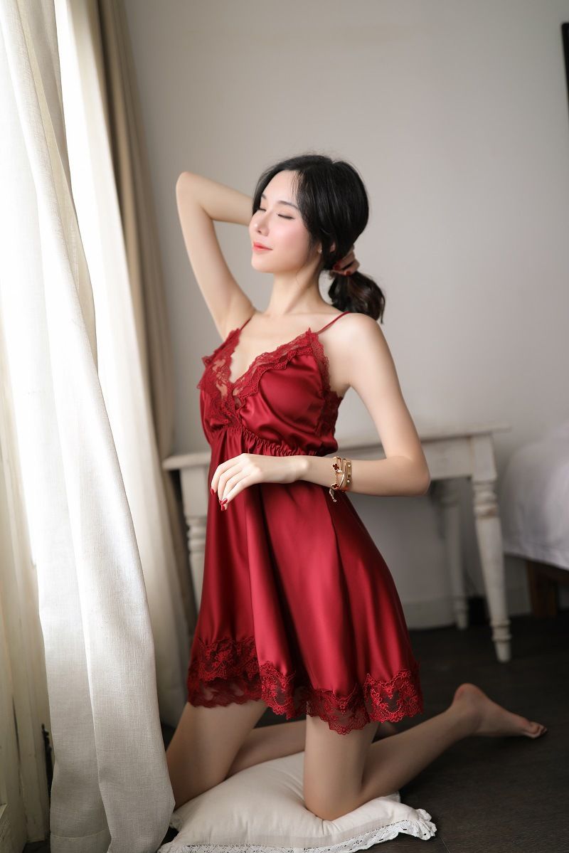 Camicia da notte sexy in pizzo trasparente costume role play_voghion.com
