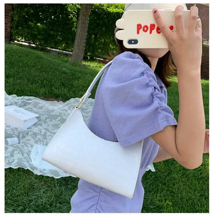 Fashion Exquisite Shopping Bag Retro Casual Totes Shoulder Bags Female Leather Solid Color Chain Handbag for Women_voghion.com