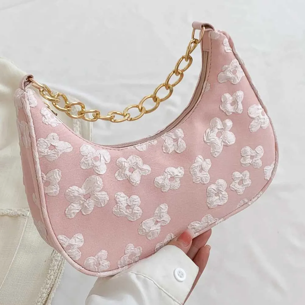 Sac à main pour femme à la mode décontracté élégant et simple épaule avec chaîne imprimée ral mignon portefeuille pochette sac d'accoudoir pour femme_voghion.com