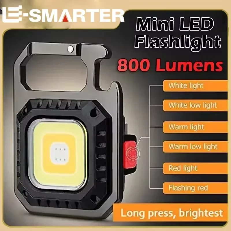 Mini lampe de poche led rechargeable avec aimant et 7 modes_voghion.com