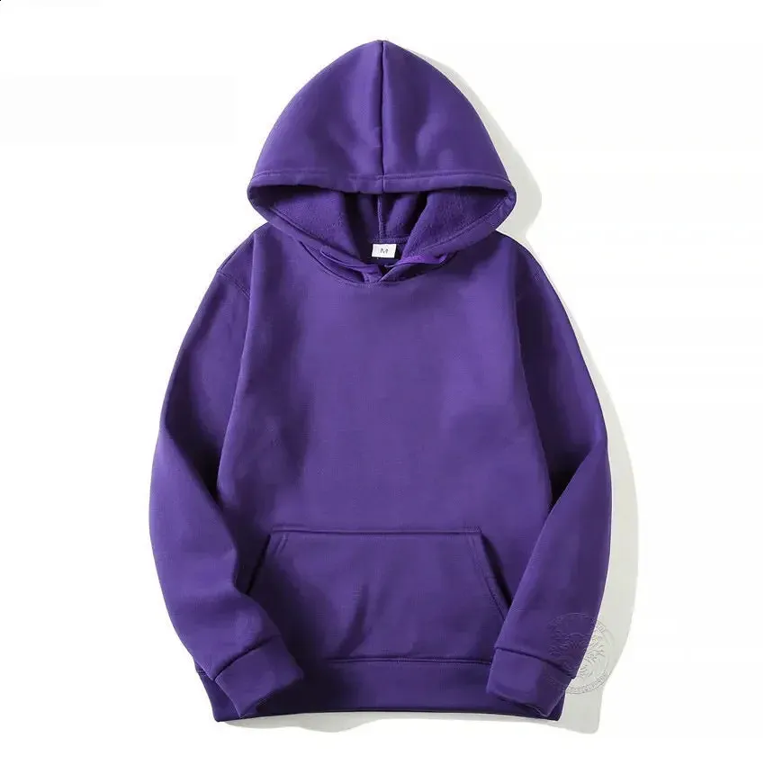 Trendy Loose Outono Inverno Homens e Mulheres Fleece Sports Sweatshirt Cor Sólida Pullover Casal Moda Hoodie S-3XL_voghion.com