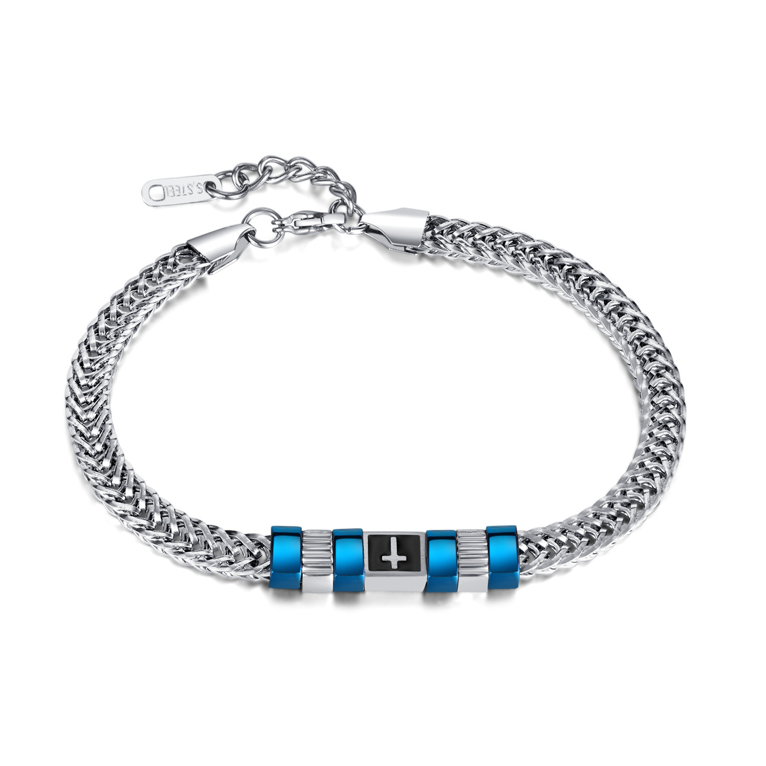 Kreuz Titan Stahl Armband für Männer_voghion.com