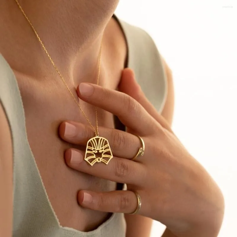 Collier pendentif pharaon acier inoxydable style égyptien_voghion.com