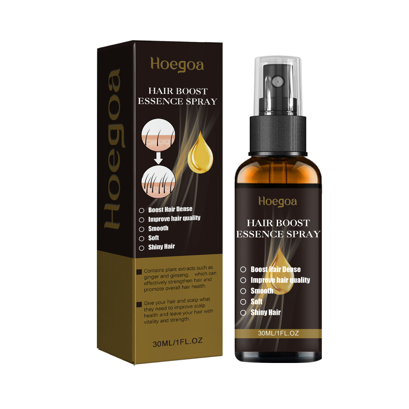 Hoegoa dichtes, um Verlust zu verhindern, dichtes zu fixieren, starkes und dickes Haarpflegespray zu reparieren_voghion.com