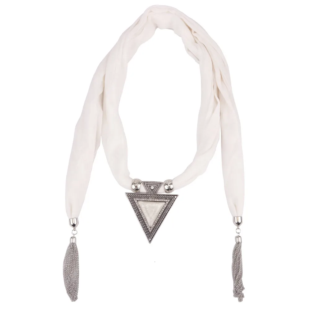 Collier et écharpe à pendentif tricolore en alliage de résine pour femme_voghion.com