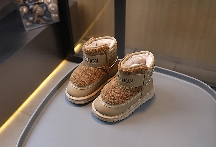 Kinder Schnee Winter Plus Veet Jugend Kurze Dicke Warme Plüsch Stiefel Cutefeet Für Mädchen Jungen Lamm Wolle Kleinkind Schuhe_voghion.com
