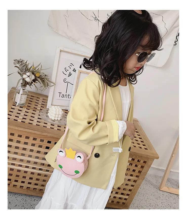 Fashion Kids Handbags Newest Korean Girls Mini Princess Purses Cute Frog Shoulder Messenger Bag Children Coins Bags_voghion.com