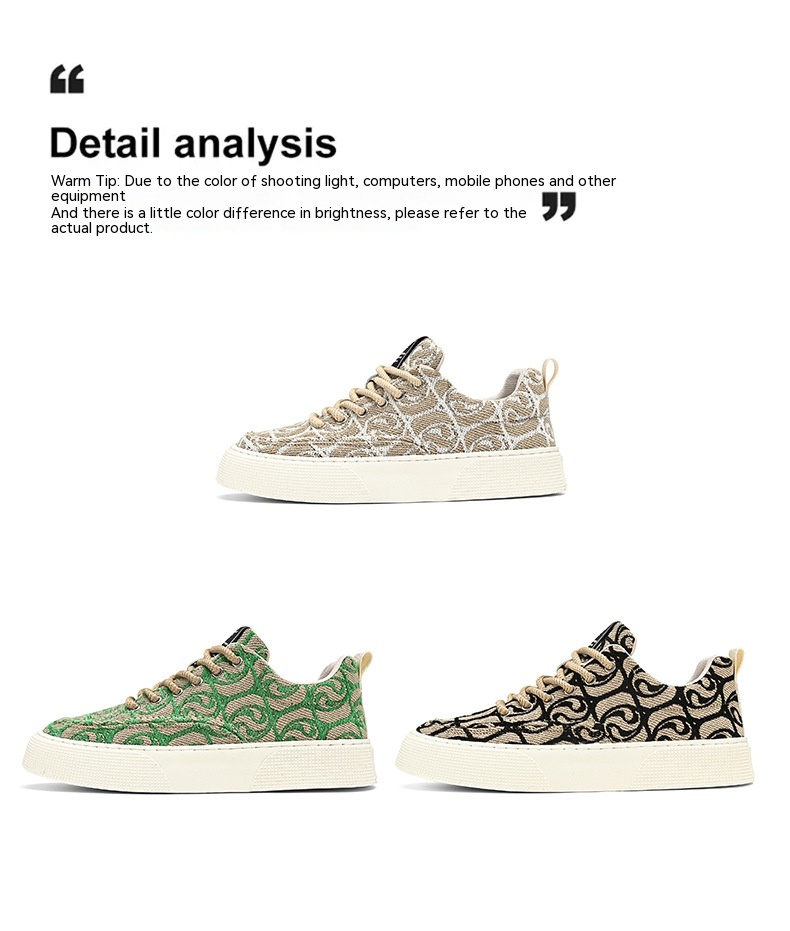 Herenschoenen Lente 2024 Nieuwe ademende canvasschoenen Trendy veelzijdige sport- en casual lage schoenen Heren bedrukte trendy schoenen_voghion.com