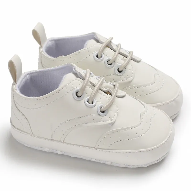 Babydop för pojke nyfödd vit kausal mjuk sula halkfri flicka Cutefeet lätta småbarn spädbarn första gångskor_voghion.com