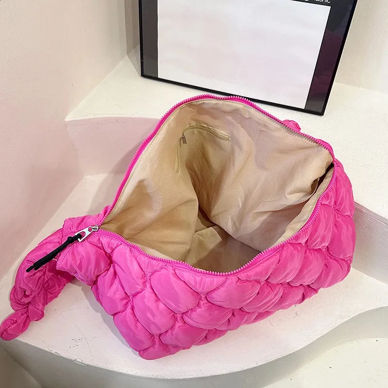 14barevná nylonová prošívaná taška s uzlovým ramenním popruhem, kabelka, velká kapacita, crossbody taška, dámské psaníčka 240823_voghion.com