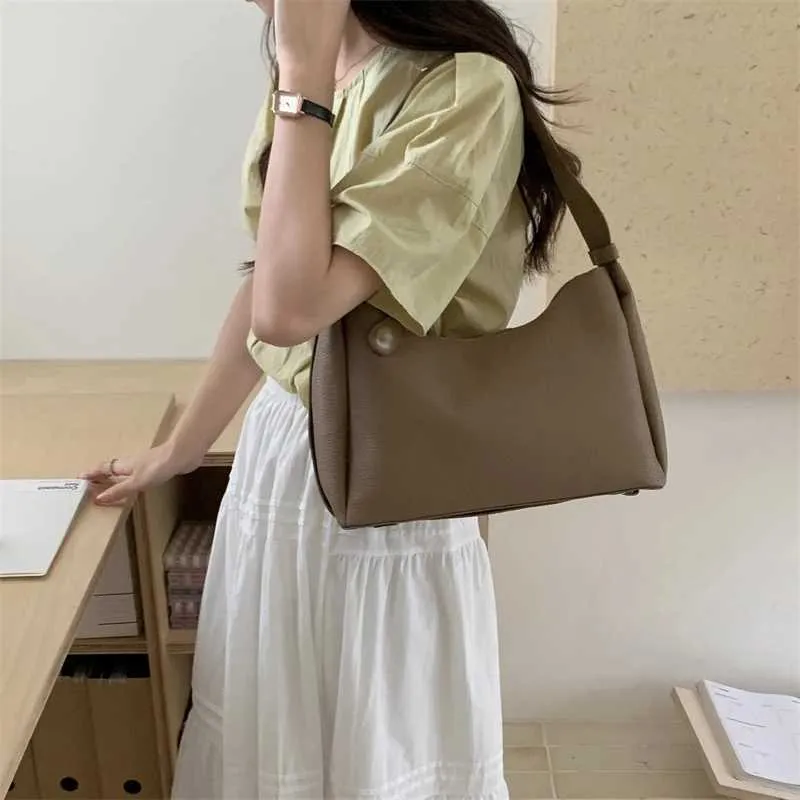 Texturierte Damen Handtasche Aus Weichem Kunstleder Schultertasche_voghion.com