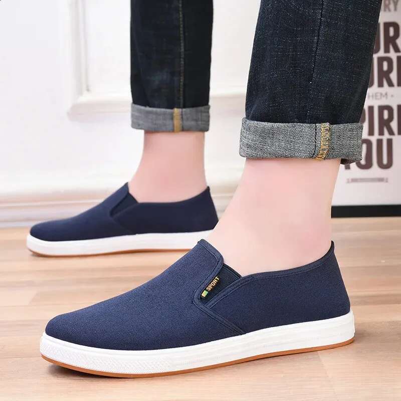 Herren Canvas Casual Sports Geeignet für Männer Leichte Gleitschuhe Vulkanisiert Bequeme Herren Flache Schuhe Schwarz Trainer Atos Hombre_voghion.com