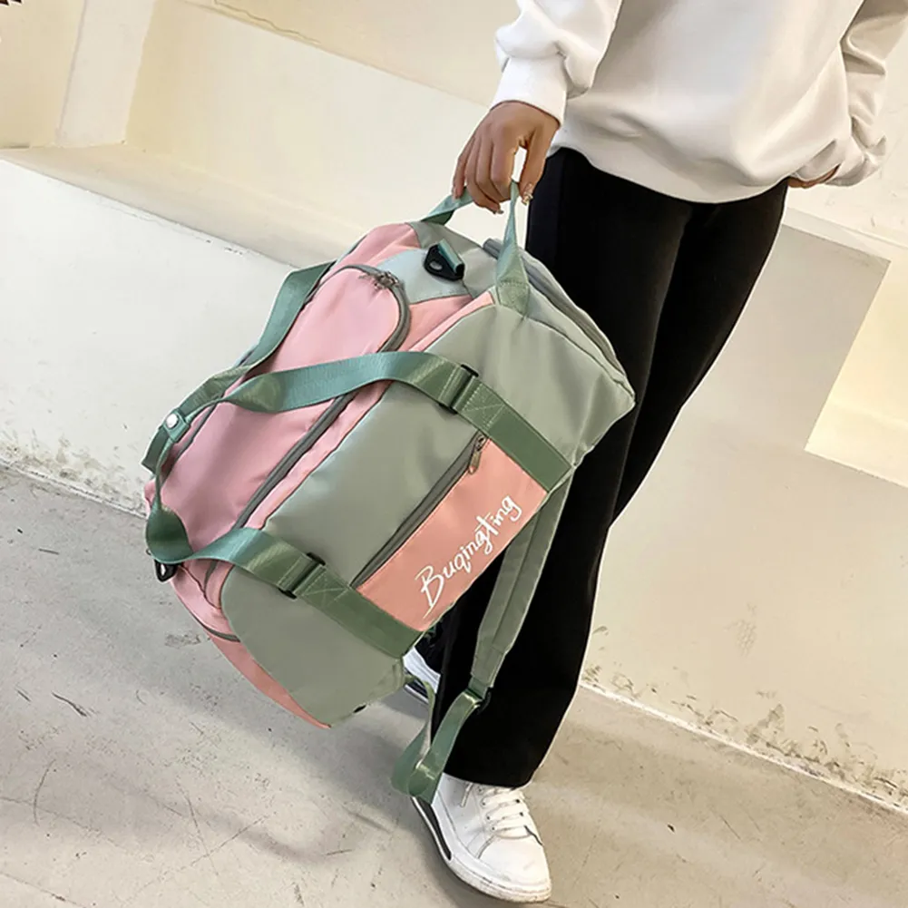 Gym Handbags Fiess Shoulder Men Women Oxford Sport Yoga Backpack Travel Tote Bag With Shoe Compartment_voghion.com