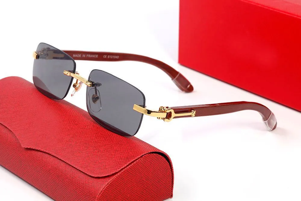 Fashion Designer Sunglasses for Women Mens High Quality Outdoor Drive Sunglass Beach Rectangular Sier Frameless Black_voghion.com