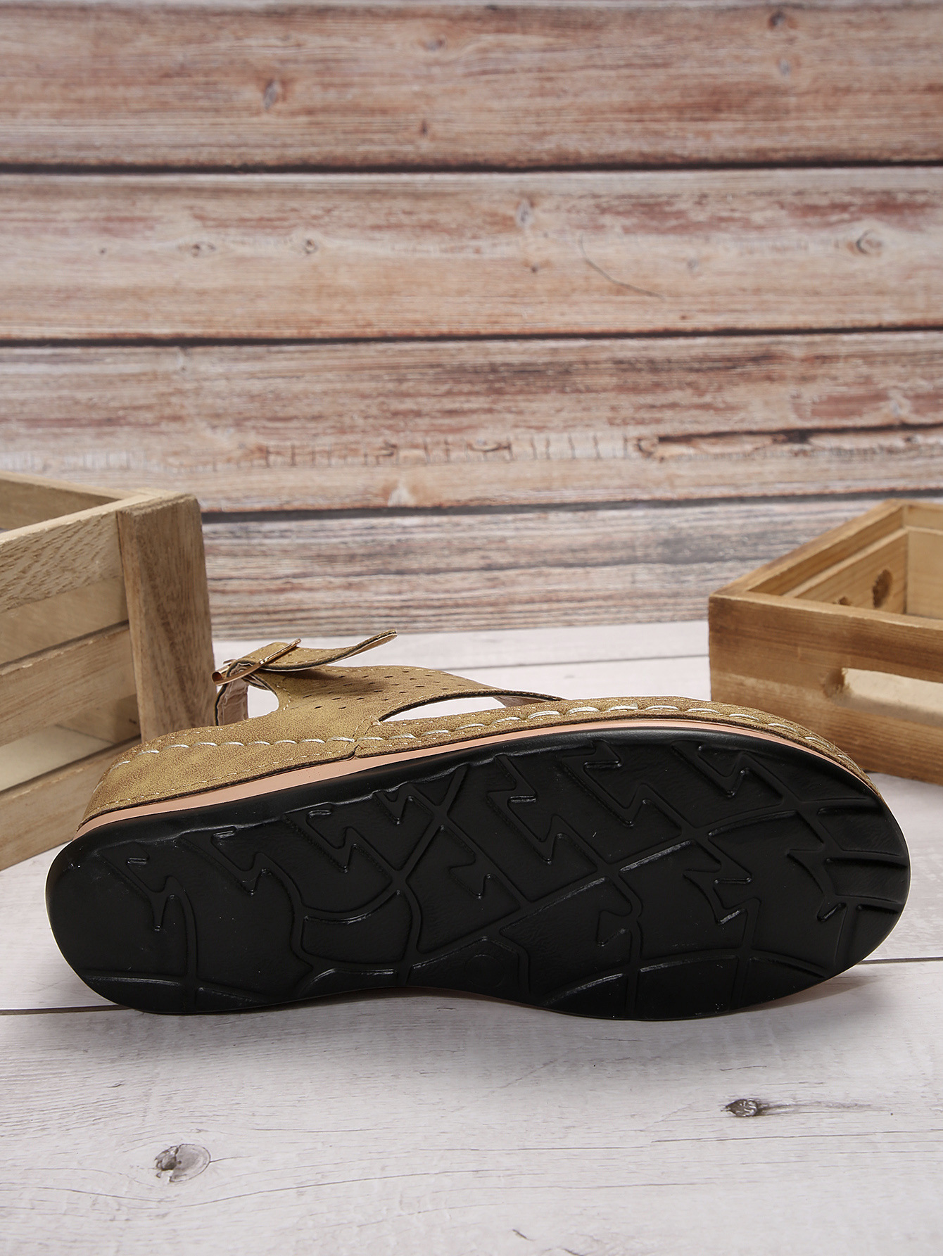 Flat Sandals For Women Herringbone Style Summer Rubber Sole_voghion.com
