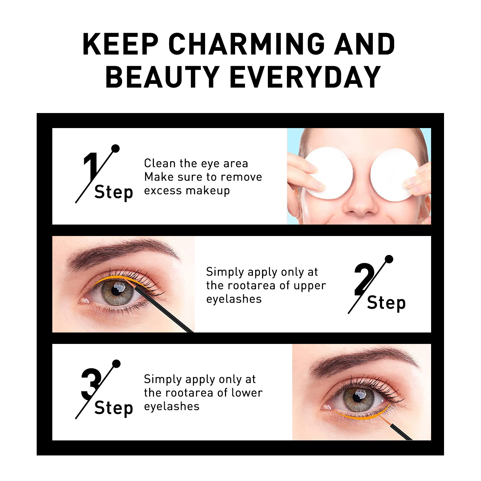 La soluzione di mascara Jaysuing è delicata, naturale, non sbiadisce, non si arriccia, non modella, è sottile, lunga, densa e bella_voghion.com