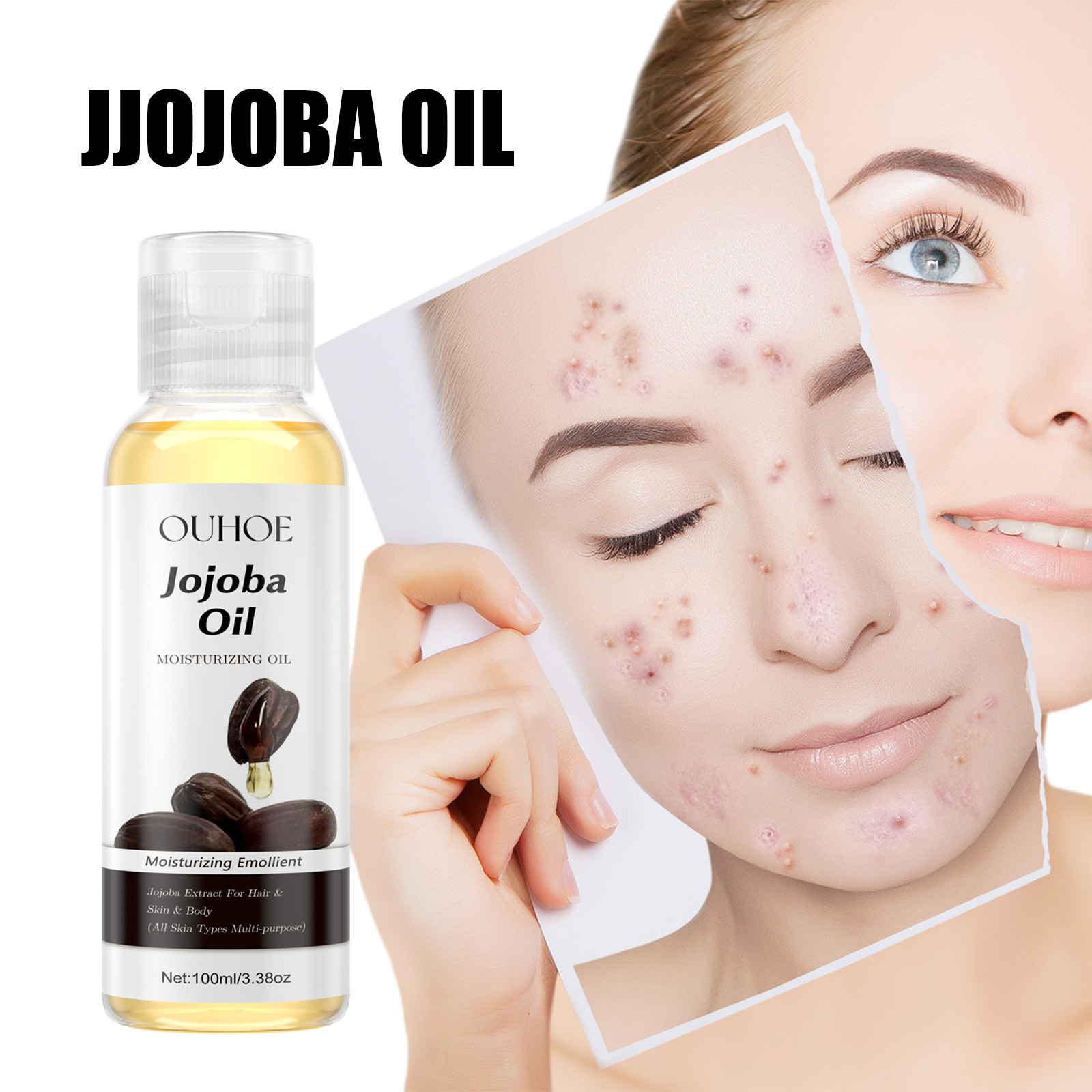 L'olio di jojoba OUHOE rassoda, idrata il viso, illumina il corpo, rendendo la pelle morbida, forte e resistente alla cura dei capelli_voghion.com