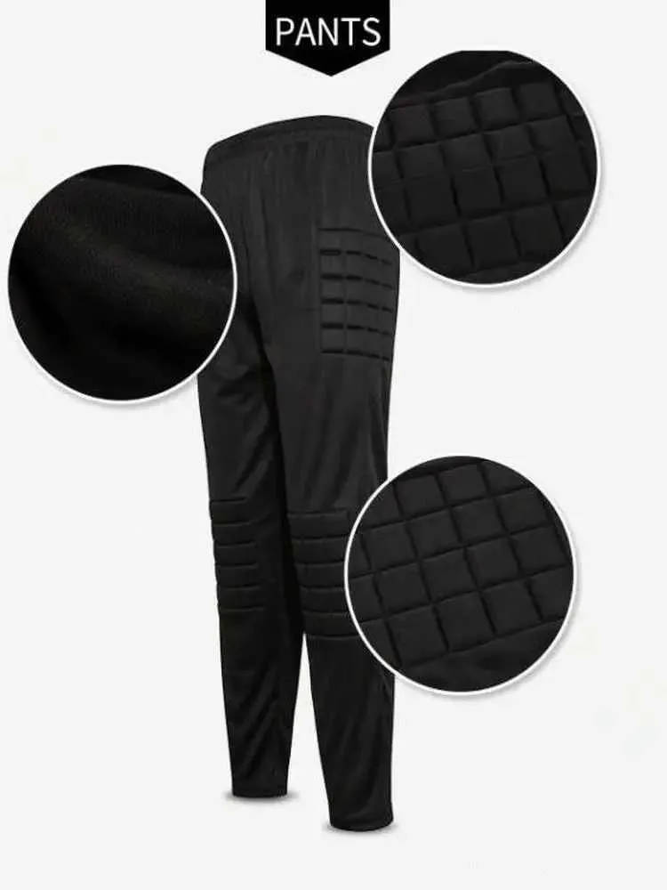 Conjunto de camisetas de portero de fútbol para adultos y niños, uniforme de fútbol para niños y hombres, camisa y pantalones de portero con protección de esponja_voghion.com