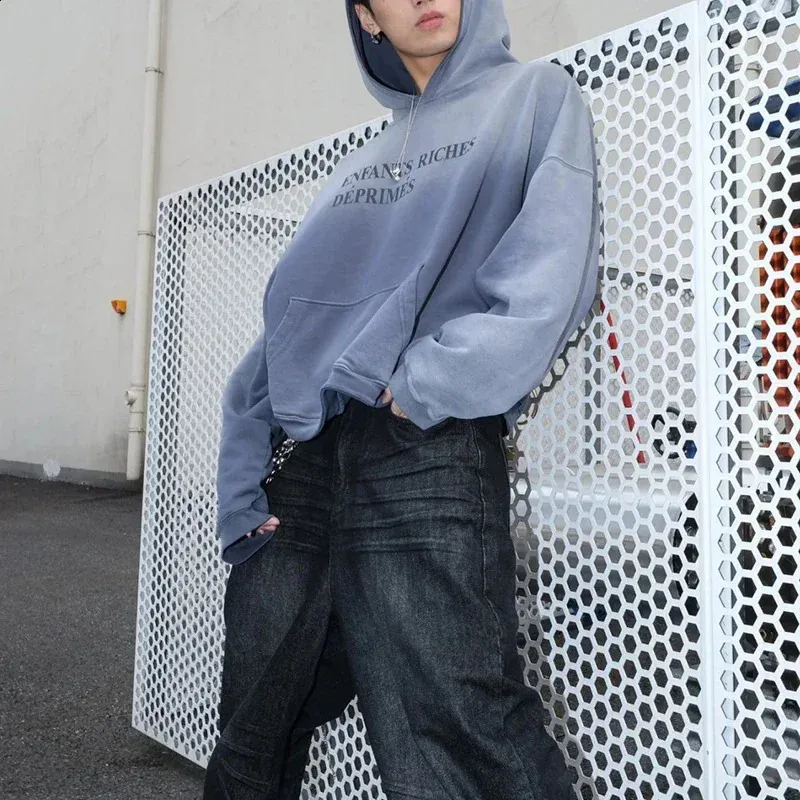 Felpe con cappuccio da uomo, 24FW, qualità Strtwear, vintage, lavato, nero, danneggiato, Enfants Riches Deprimes, felpa con cappuccio da uomo e da donna, 1 etichetta_voghion.com