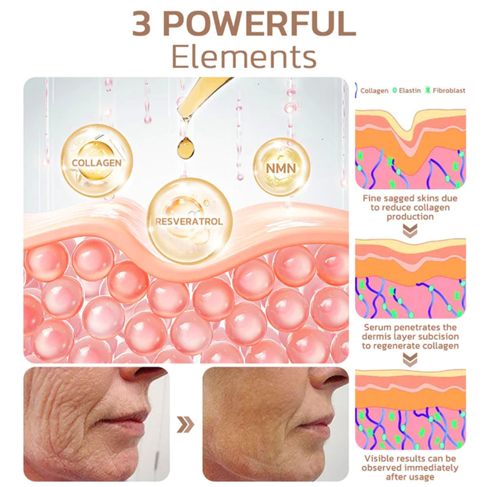 Hoygi Anti Wrinkle Collagen per indebolire le linee sottili, idratare e rassodare l'essenza della pelle_voghion.com
