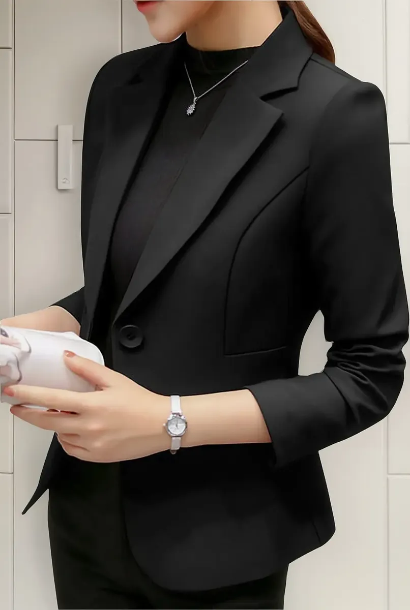 Chaqueta De Traje Casual Slim Fino Fit Mujer Senora Blazer_voghion.com
