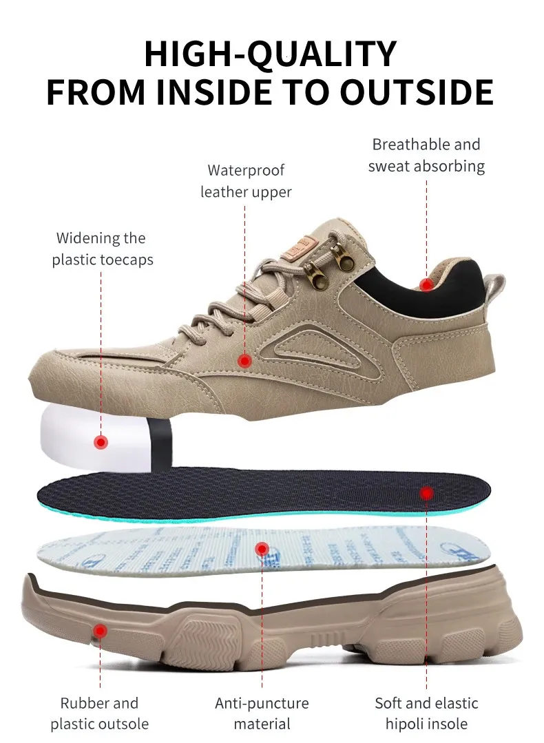 Chaussures de sécurité pour hommes avec embout en acier, amortissant les chocs et résistant à la perforation, style industriel 241205_voghion.com