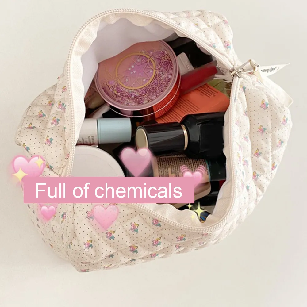 Mini trousse de maquillage imprimée pour femme, étui de rangement matelassé pour cosmétiques, sac portable pour pièces de monnaie, articles divers, porte-cartes de crédit_voghion.com
