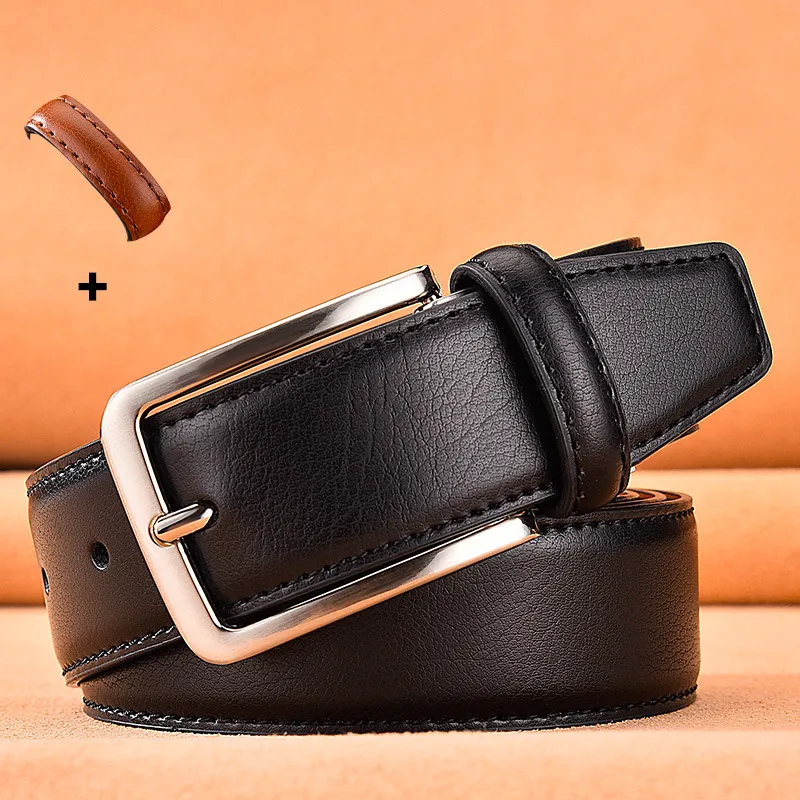 Reversible Leather Belt For Men Premium Cowhide Business Casual_voghion.com