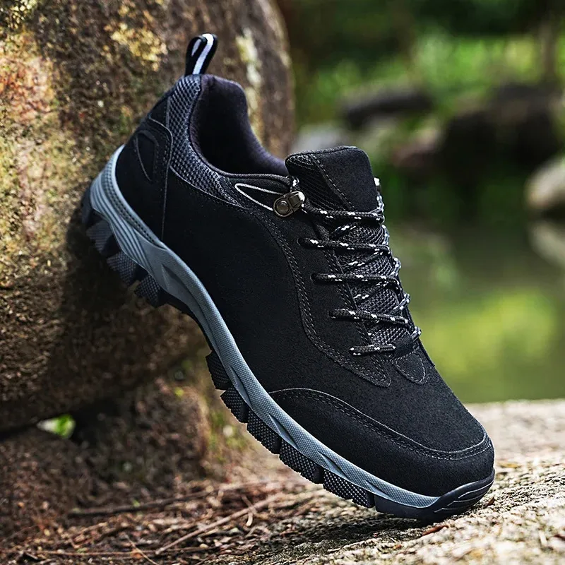 Herren Outdoor Wanderschuhe Aus Wildleder Mit Schnürung_voghion.com