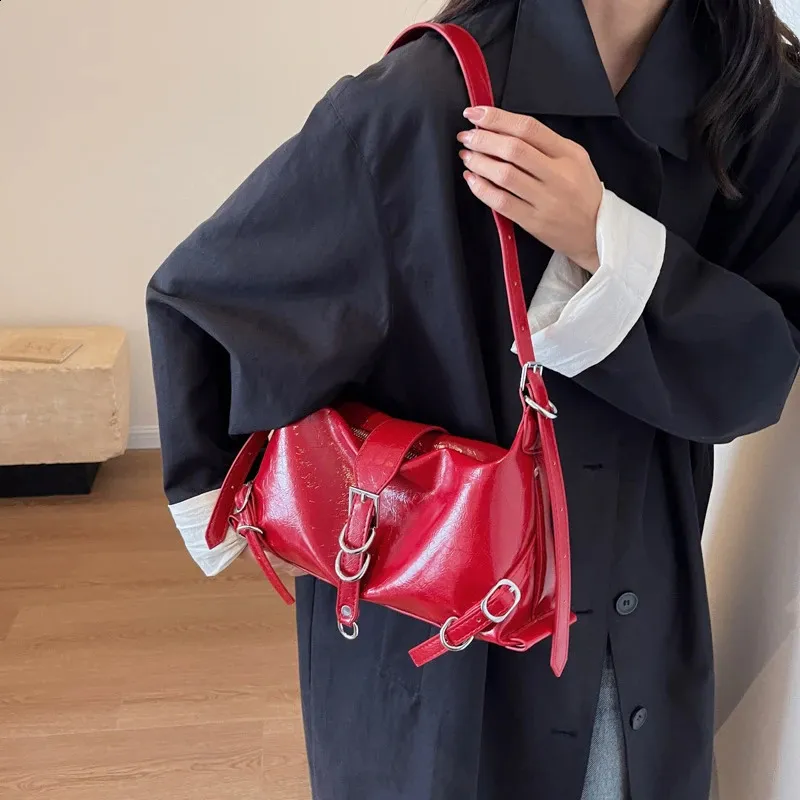 Borsa a tracolla in pelle da donna stile coreano y2k trendy_voghion.com