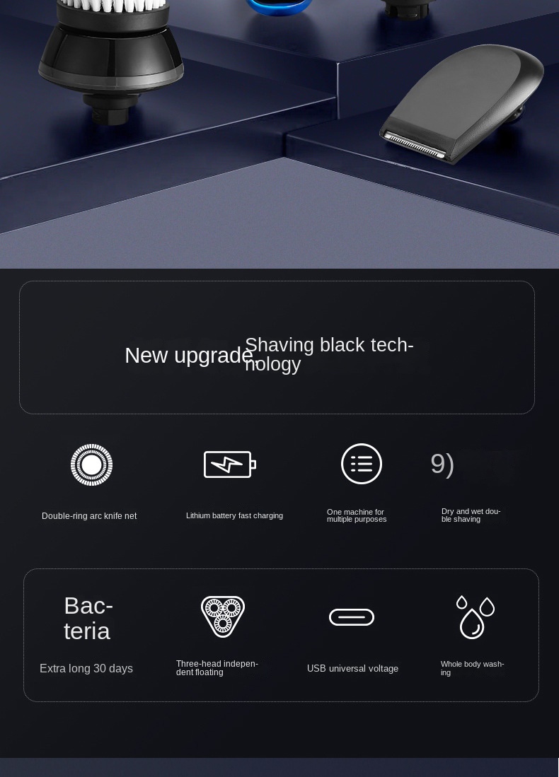 Electric Shaver 4D For Men Electric Hair Clipper USB Rechargeable Professional Hair Trimmer Hair Cutter_voghion.com