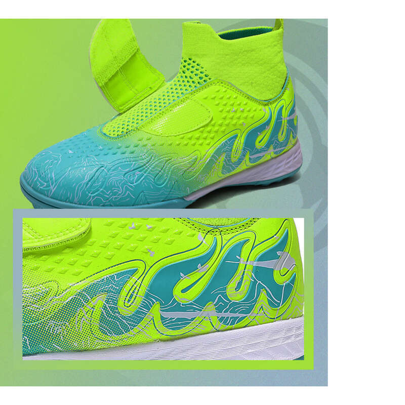 Kids Soccer Cleats With Velcro Broken Spikes_voghion.com