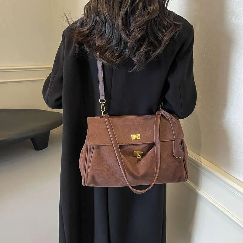 Herbst Winter Neue Frauen Wildleder Leder Tasche Schulter Handtasche Und Geldbörsen Designer Taschen Chic Mode Dame Trendy Satchel_voghion.com