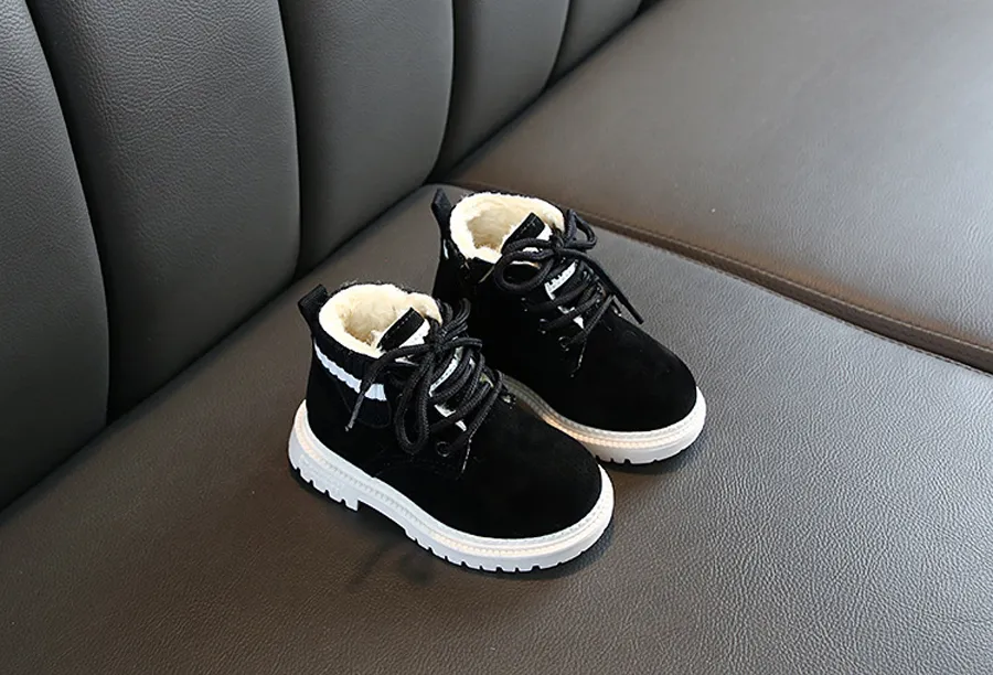 Plüsch Kinder Winter Schnee Baumwolle Stoff Kinder Schuhe Cutefeet Baby Kleinkind Jungen Mädchen Warme Stiefel Größen 21-30_voghion.com