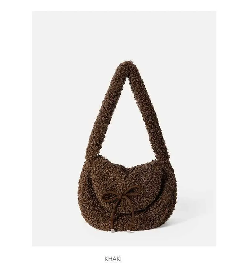 Modische Plüsch-umhängetasche Große Lammfell-handtasche Damen_voghion.com