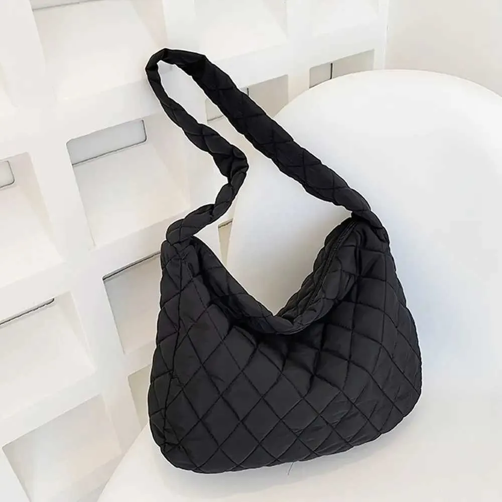 Warme große Kapazität Winter Wärme leichte Daunen Bettwäsche flache Schuhe Handtasche Y241026_voghion.com