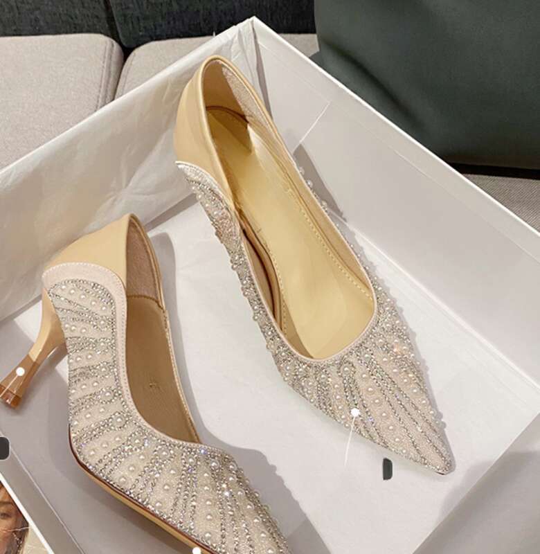 Escarpins femme, Slim 2025 Printemps, Petit talon 7 cm, Pieds pas fatigués, Pointu Français_voghion.com