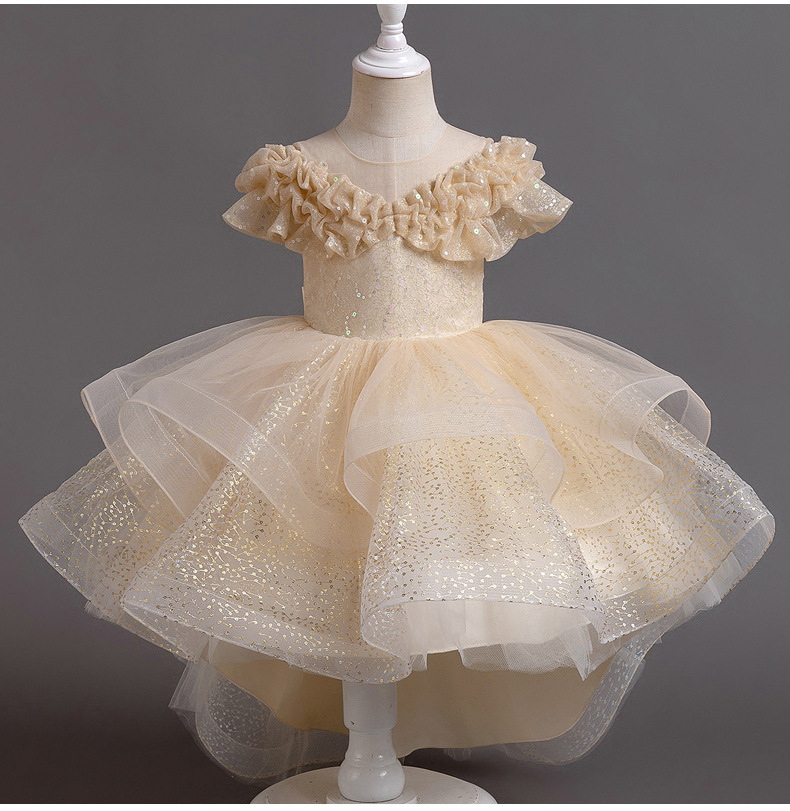 [PetiteRoyale] Rochie de bal pentru fete - Rochie de prințesă din tul cu straturi | Ținute de seară pentru fetițe cu flori și spectacole (3-12 ani)_voghion.com