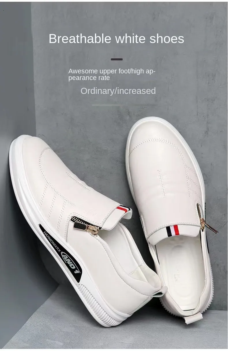 Lässige Lederschuhe für Männer Trend Marke Loafers Herbst ZIP Flat Man S Sneakes Business Bequeme Mokassins Tenis_voghion.com