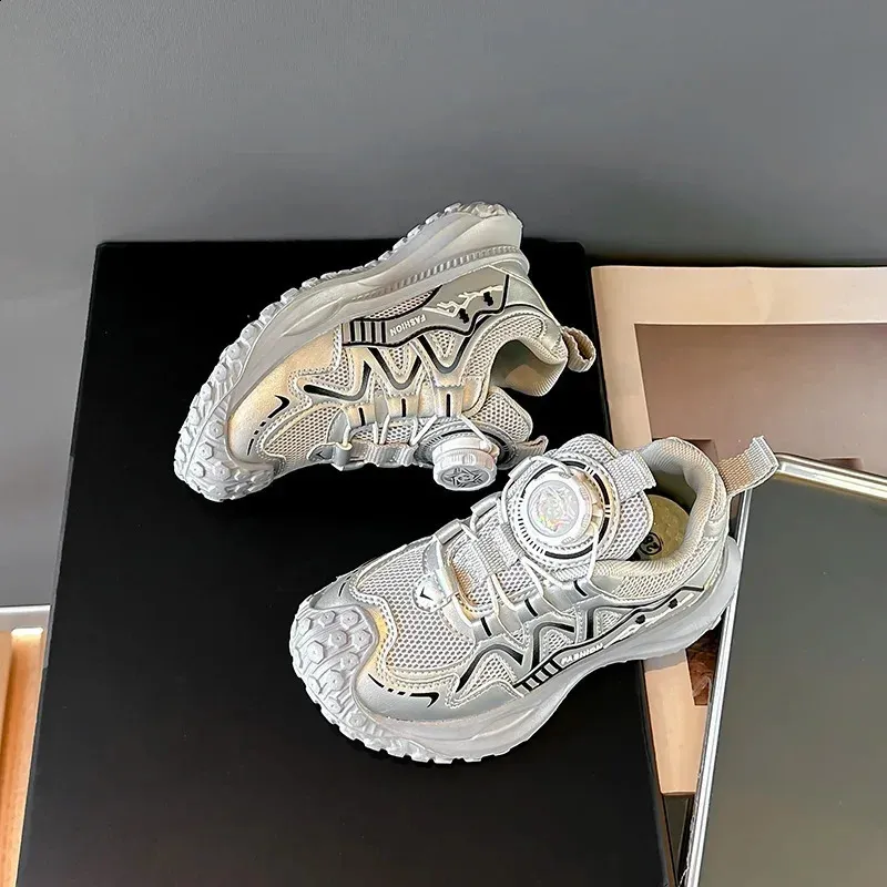 Dziecięce sportowe buty dla chłopców antypoślizgowe PU dziewczęce do koszykówki modne skórzane buty dziecięce krótkie i grube do szkoły tenisowej_voghion.com