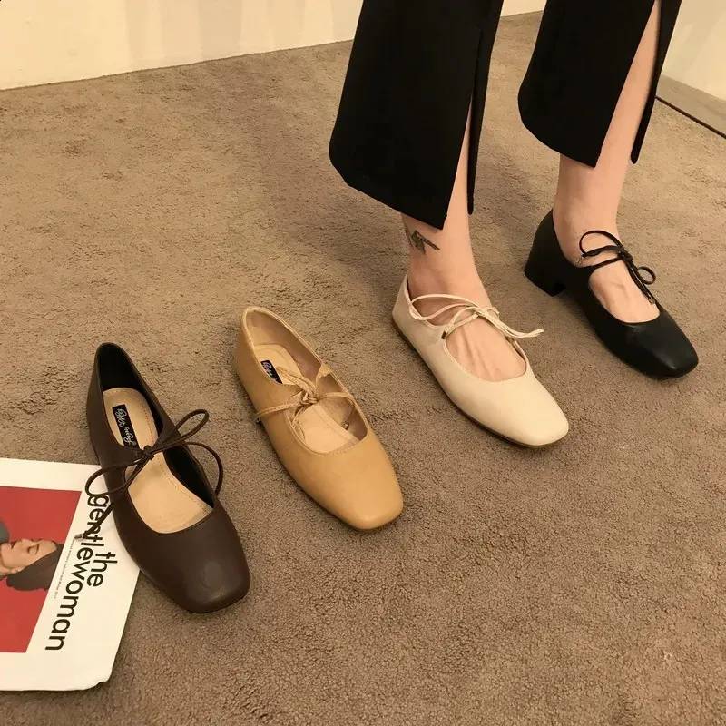 Mary Jane scarpe da ballo comode e casual con punta tonda e bordo scorrevole da donna, morbide e morbide, 240904_voghion.com